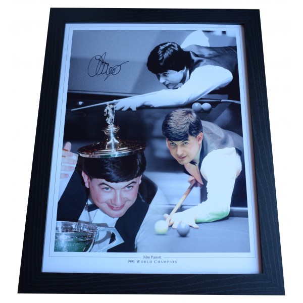 John Parrott Signed Autograph 16x12 framed photo display Snooker AFTAL COA Perfect Gift Memorabilia	