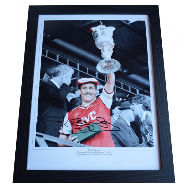 Kenny Sansom Signed Autograph 16x12 framed photo display Arsenal Football COA Perfect Gift Memorabilia			